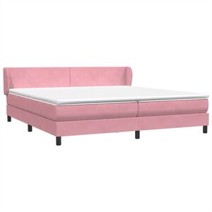 vidaXL Giroletto a Molle con Materassi Rosa 180x210 cm in Velluto