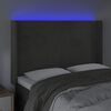 vidaXL Testiera a LED Grigio Scuro 147x16x118/128cm in Velluto
