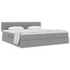 vidaXL Letto con contenitore e materasso Grigio chiaro 200 x 200 cm