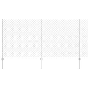 vidaXL Recinzione a maglie con palo 10 x 1,2 m Acciaio zincato Argento