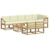vidaXL Set di divani da esterno 9 pz Bianco e Crema Poliestere