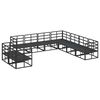 vidaXL Set Divano da Giardino con cuscino 9 pcs Nero Alluminio