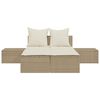 vidaXL Lettino Prendisole con Cuscini Beige in Polyrattan