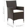 vidaXL Set Mobili da Giardino 5 pz con Cuscini in Polyrattan Marrone