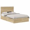 vidaXL Letto con Contenitore con testiera Rovere Sonoma 120 x 190 cm