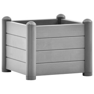 vidaXL Letto Rialzato da Giardino in PP Grigio Pietra 43x43x35 cm