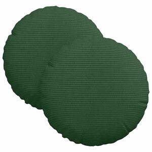 vidaXL Cuscini per Seduta 2 pcs Verde Scuro &Oslash; 30 cm Tessuto in Cords