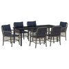 vidaXL Set da Pranzo per Giardino 7 pcs Grigio e Nero Rattan