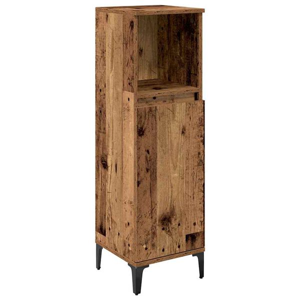 vidaXL Set di mobili per il bagno con lo scaffale 3 pcs Legno vecchio