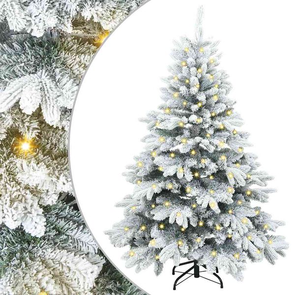 vidaXL Albero di Natale artificiale con 150 LED Bianco 150 cm PE e PVC