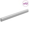 vidaXL Asta per armadio 12 pcs Argento 764 x 15 x 29 mm
