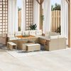 vidaXL Set Divano da Giardino 17 pcs Beige e Crema polyrattan