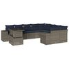 vidaXL Set Divani da Giardino 10 pz con Cuscini Grigio in Polyrattan