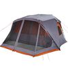 vidaXL Tenda Campeggio 10 Persone Grigio e Arancione Impermeabile