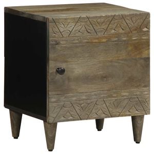 vidaXL Comodino Grigio Chiaro 40x33x46 cm in Legno Massello di Mango