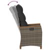 vidaXL Sedia da giardino reclinabile Grigio e Grigio Scuro polyrattan