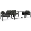 vidaXL Set Divani da Giardino 5 pz con Cuscini in Alluminio Antracite