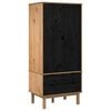 vidaXL Guardaroba OTTA Nero 76,5 x 53 x 172 cm Legno Massello di Pino