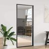 vidaXL Porta Interna Nero 93 x 201.5 cm Vetro temperato e alluminio