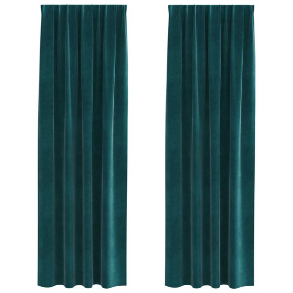 vidaXL Tende oscuranti 2 pcs Verde Scuro 140 x 245 cm Velluto