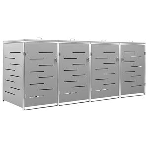 vidaXL Copribidone per Spazzatura Singolo 69x77,5x115cm Acciaio Inox