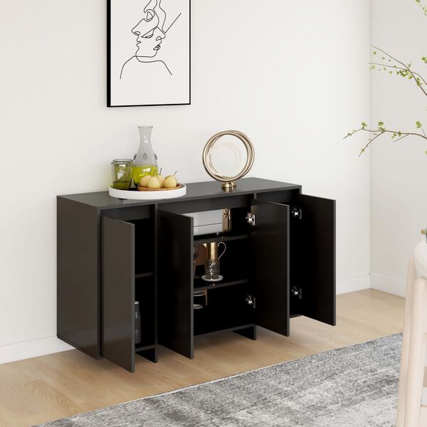 vidaXL Credenza Nera 120x41x75 cm in Truciolato