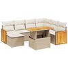 vidaXL Set Divano da Giardino 8 pz con Cuscini Beige in Polyrattan
