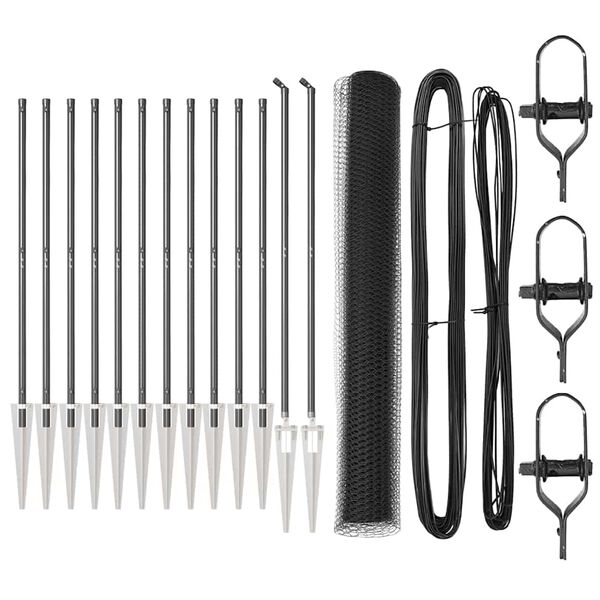 vidaXL Palo della recinzione Grigio 25 x 1,2 m (rete da 13 mm) Acciaio