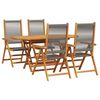 vidaXL Set da Pranzo per Giardino 5 pcs Grigio
