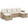 vidaXL Set Divano da Giardino 6 pz con Cuscini Beige in Polyrattan