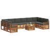 vidaXL Set divani 11 pcs Naturale e Antracite Legno di Acacia Massello