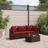 vidaXL Set Divano da Giardino 4 pz con Cuscini Marrone in Polyrattan