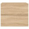 vidaXL Comodino a Parete con luci LED Rovere Sonoma