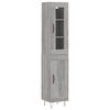 vidaXL Credenza Grigio Sonoma 34,5x34x180 cm in Legno Multistrato