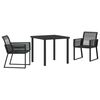 vidaXL Set da Pranzo per Giardino 3 pz Nero