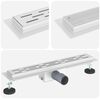 vidaXL Drenaggio doccia con design a striscia Argento 50 cm