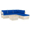vidaXL Set Divani da Giardino su Pallet 6 pz con Cuscini Legno Abete