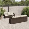 vidaXL Set Divani da Giardino 8 pz con Cuscini Marrone in Polyrattan