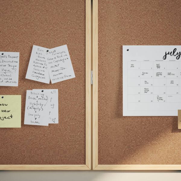 vidaXL Bacheca degli Annunci Marrone 80 x 80 x 1.4 cm