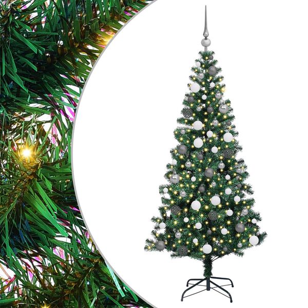 vidaXL Albero di Natale artificiale con luci integrate Verde 180 cm