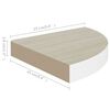vidaXL Mensola Angolare Rovere e Bianco 25x25x3,8 cm in MDF