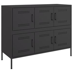 vidaXL Credenza Nera 100,5x39x79 cm in Acciaio