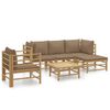 vidaXL Set Salotto da Giardino 6pz con Cuscini Tortora Bamb&ugrave;