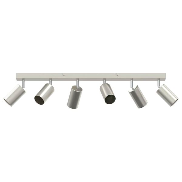 vidaXL Faretto da soffitto Nichel spazzolato 73 x 5.5 x 16.5 cm