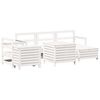 vidaXL Set Divani da Giardino 7 pz Bianco in Legno Massello di Pino