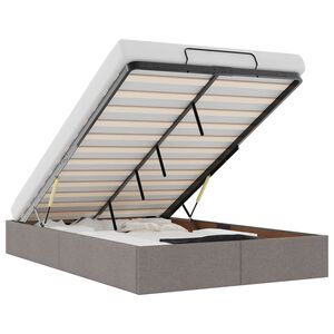 vidaXL Struttura Letto Pouf senza Materasso Tortora 120x200cm Tessuto