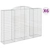 vidaXL Cesti Gabbioni ad Arco 6 pz 300x50x200/220 cm Ferro Zincato