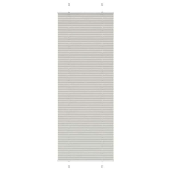 vidaXL Tenda Plissettata Grigio Chiaro 75x200 cm Larghezza Tessuto