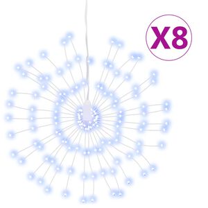 vidaXL Illuminazioni di Natale Galassia 140 LED 8pz Bianco Freddo 17cm