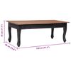 vidaXL Tavolino da Salotto Nero 120x60x45 cm Legno Massello di Mogano